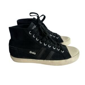 Gola Coaster Height High Top Sneakers CLA205 Black Lace Up EU 39 / US 8 Retro